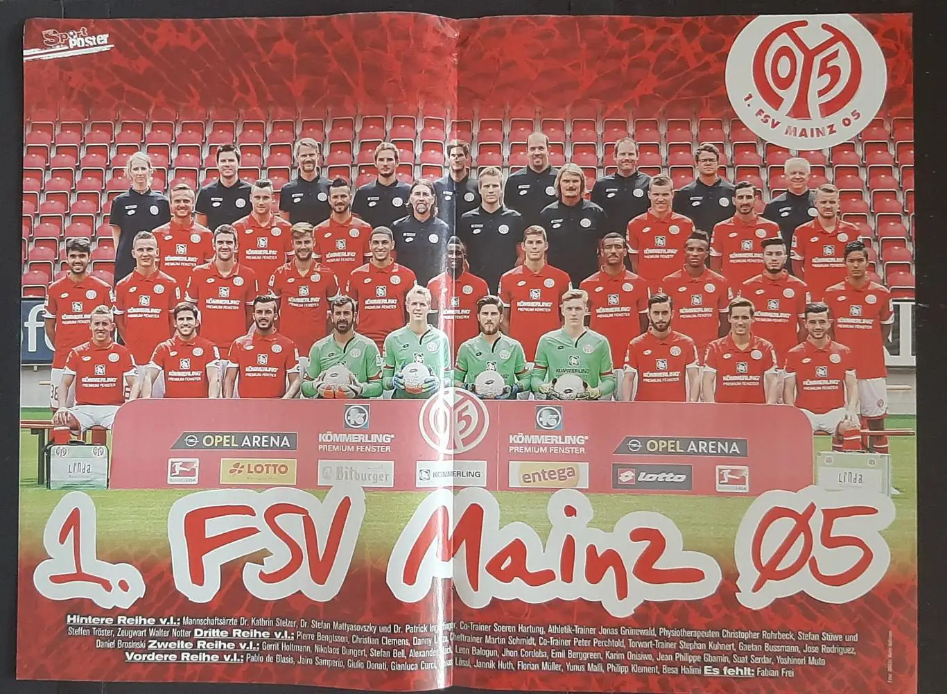 Постер двосторонній Айнтрахт Ф./ Майнц 05 з журналу Bravo Sport 2016 1