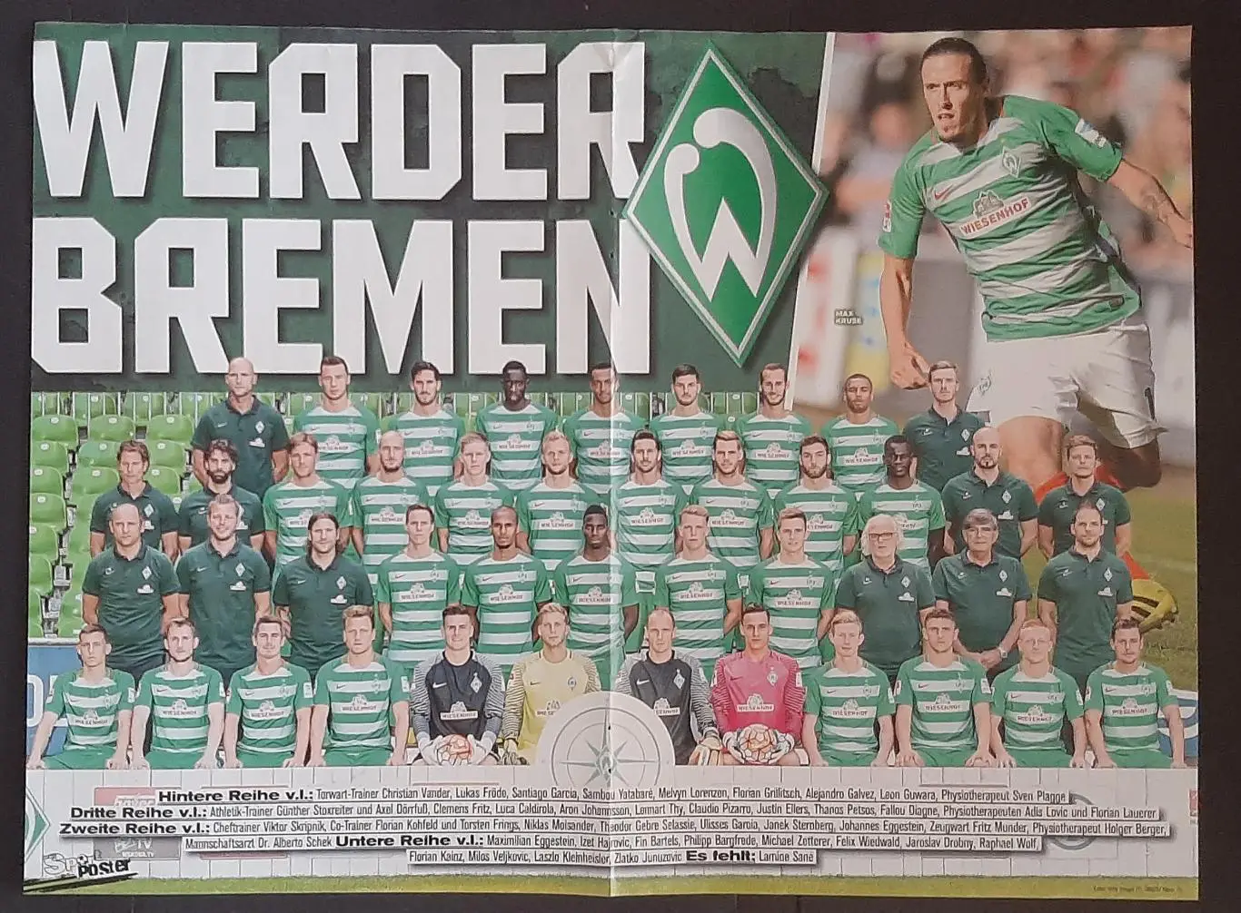 Постер двосторонній Вердер/ Гамбург з журналу Bravo Sport 2016