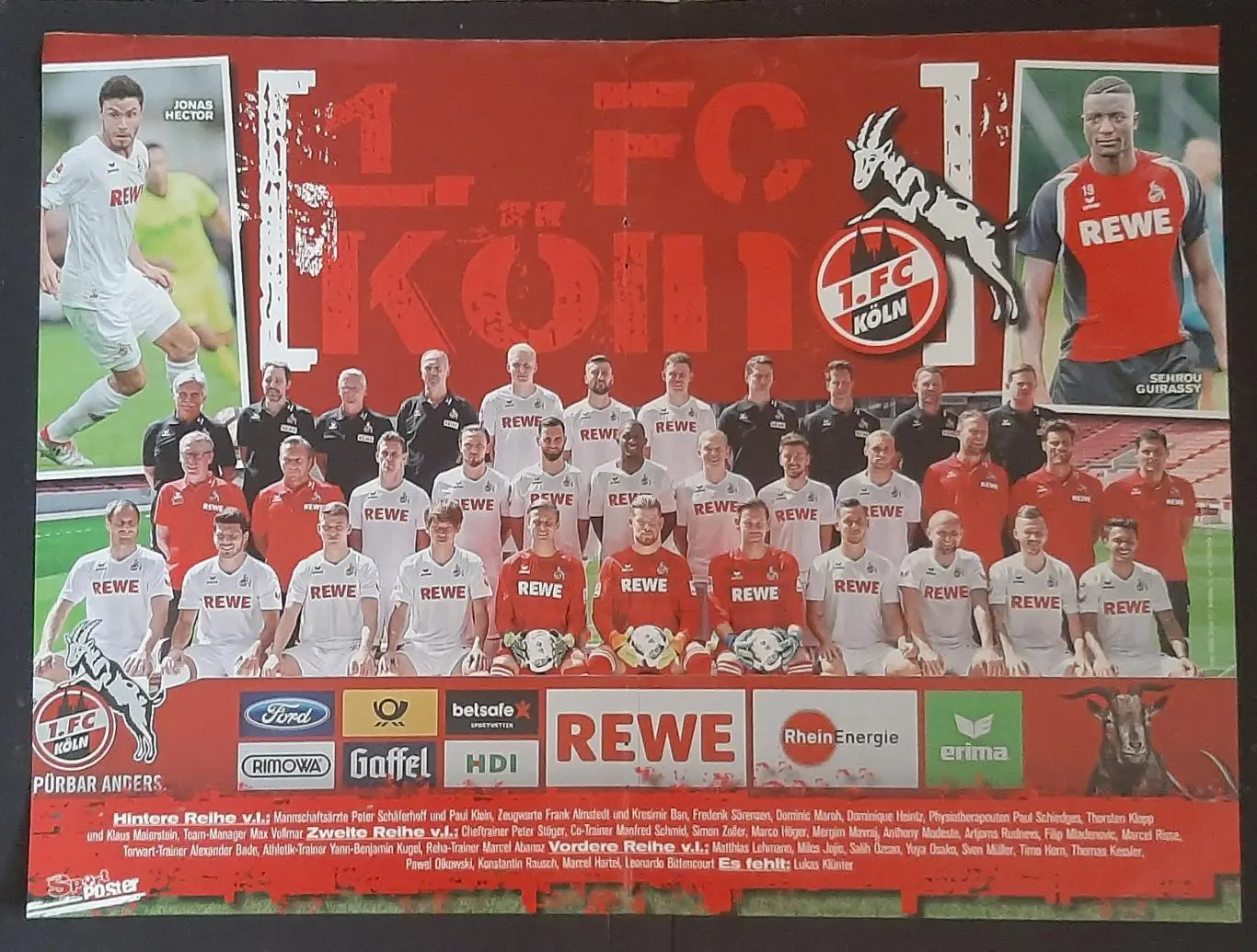 Постер двосторонній Байер Л./ Кельн з журналу Bravo Sport 2016 1