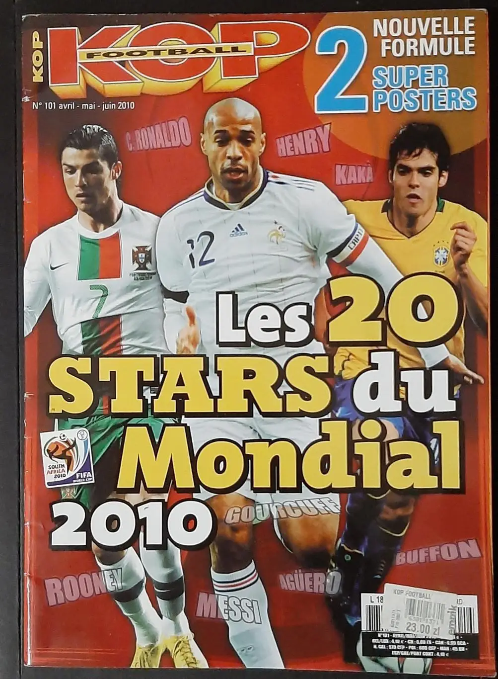 Kop Football 2010 20 зірок ЧС - 2010 постер двосторонній Кака / Руні формат А2