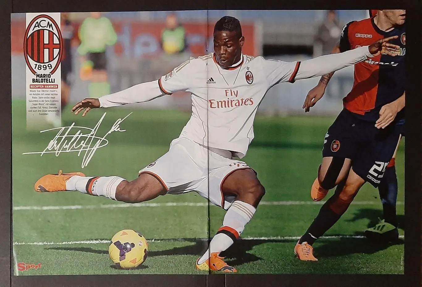 Постер двосторонній Балотеллі / Downhill - action з журналу Bravo Sport