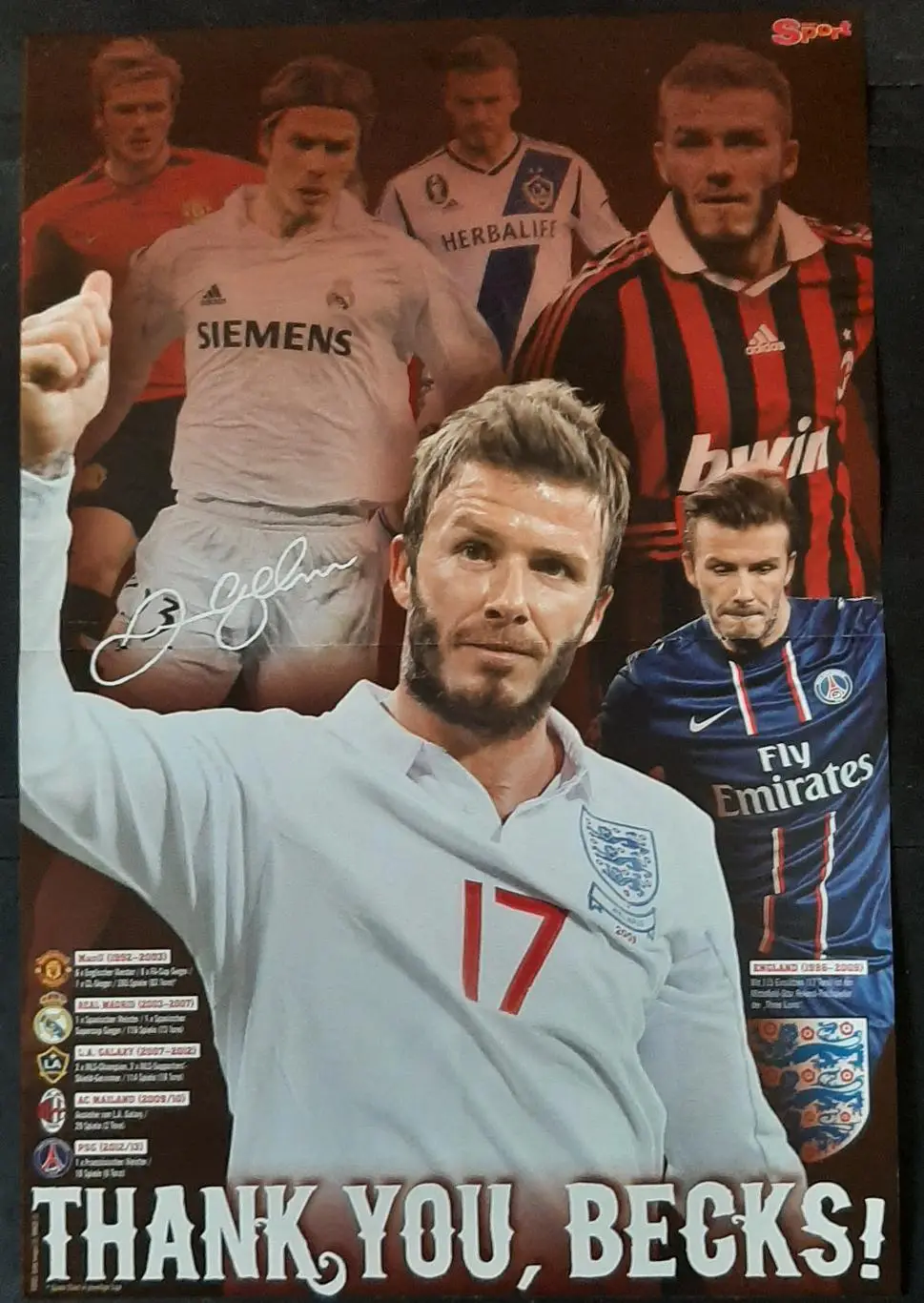 Постер двосторонній Баварія / Бекхем з журналу Bravo Sport 2013 1