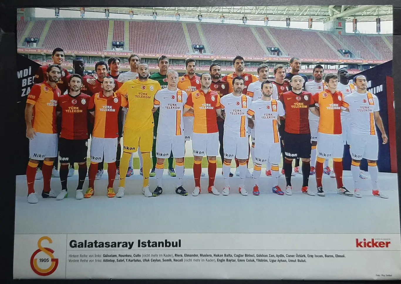 Постер Галатасарай з журналу Kicker 2012