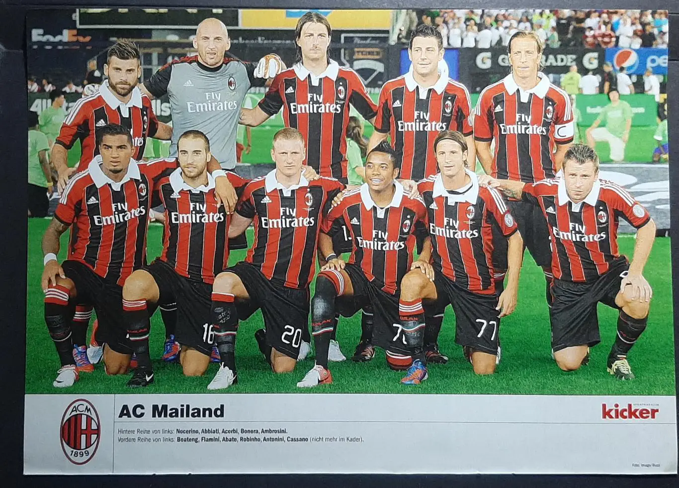 Постер Футбол Мілан Італія з журналу Kicker 2012