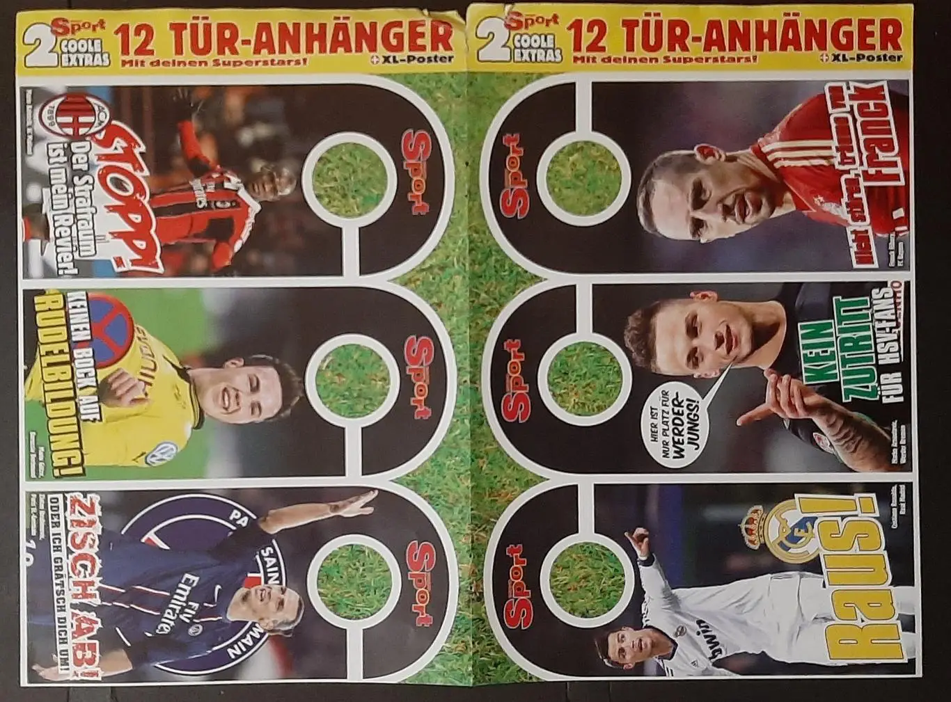 Лист двосторонній дорхолдери Мессі, Роналду, Ібрагімович,Балотеллі.Bravo Sport 1