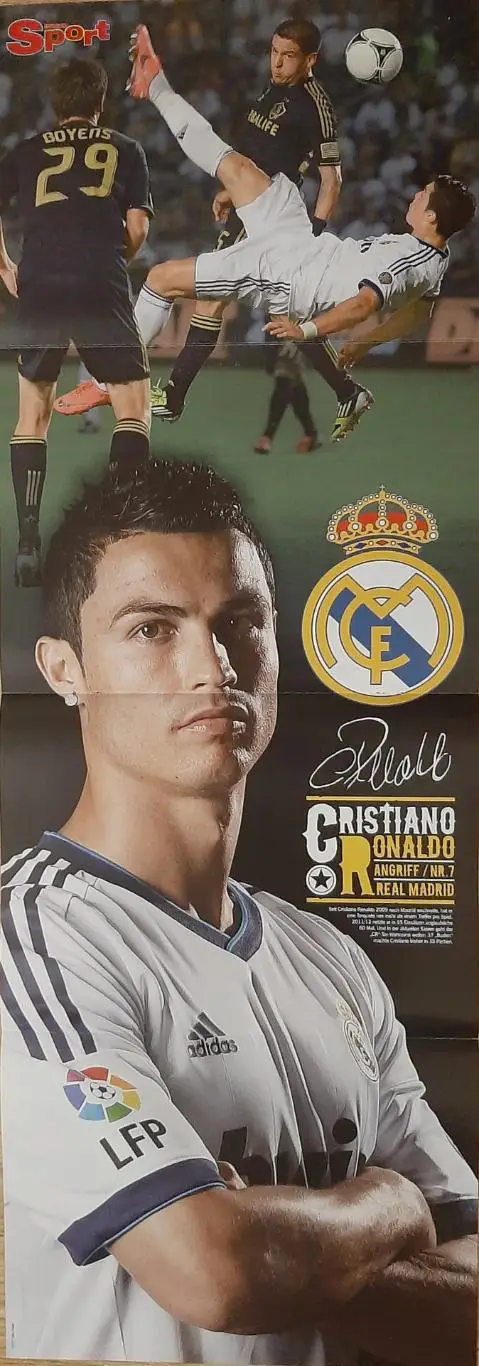 Постер двосторонній Роналду /Неймар з журналу Bravo Sport 2013