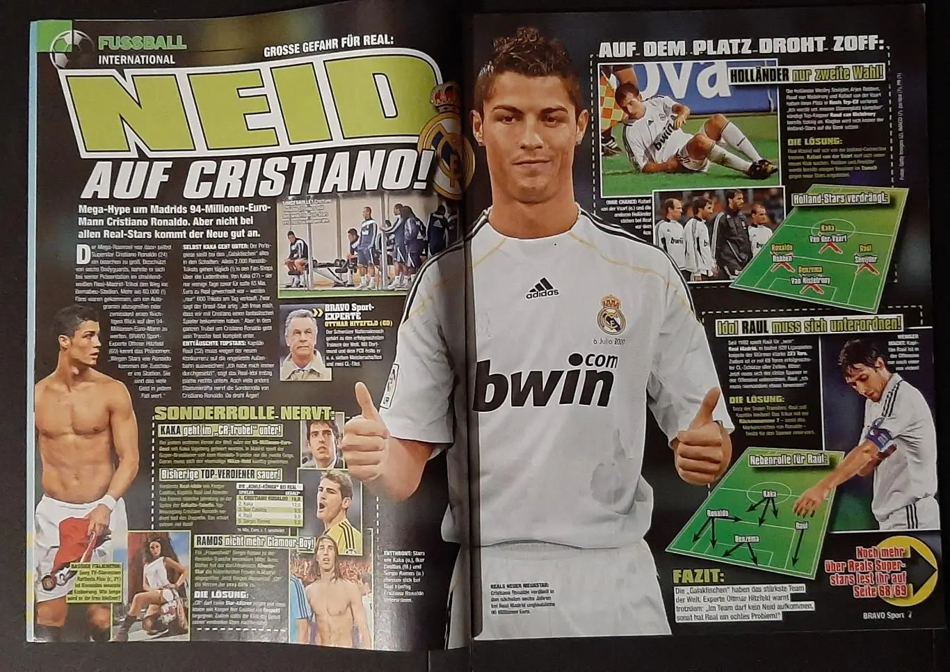 Bravo Spоrt 2009 Постери двосторонні Феттель - Тимощук; Кака - Роналду.Формат А3 1