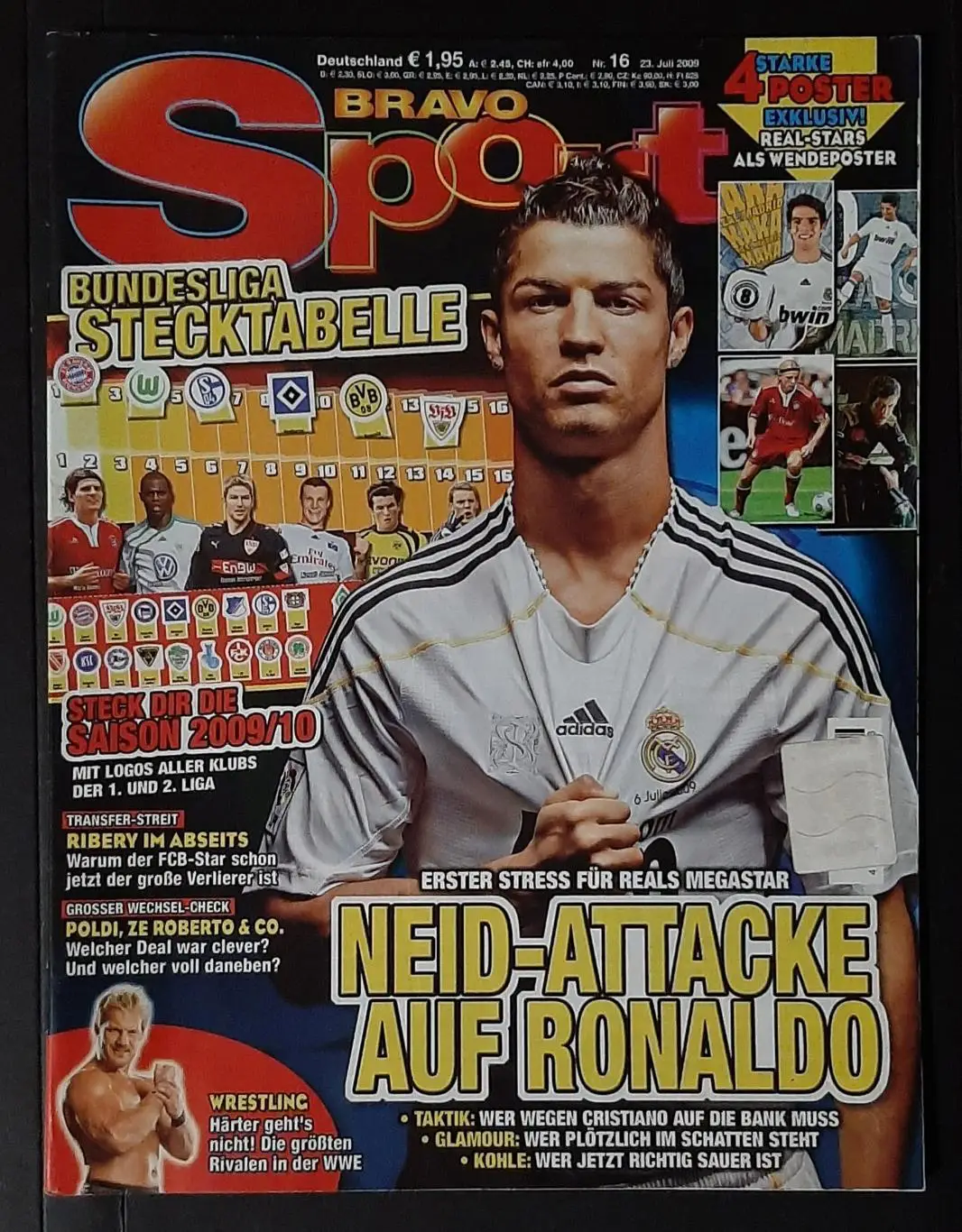 Bravo Spоrt 2009 Постери двосторонні Феттель - Тимощук; Кака - Роналду.Формат А3