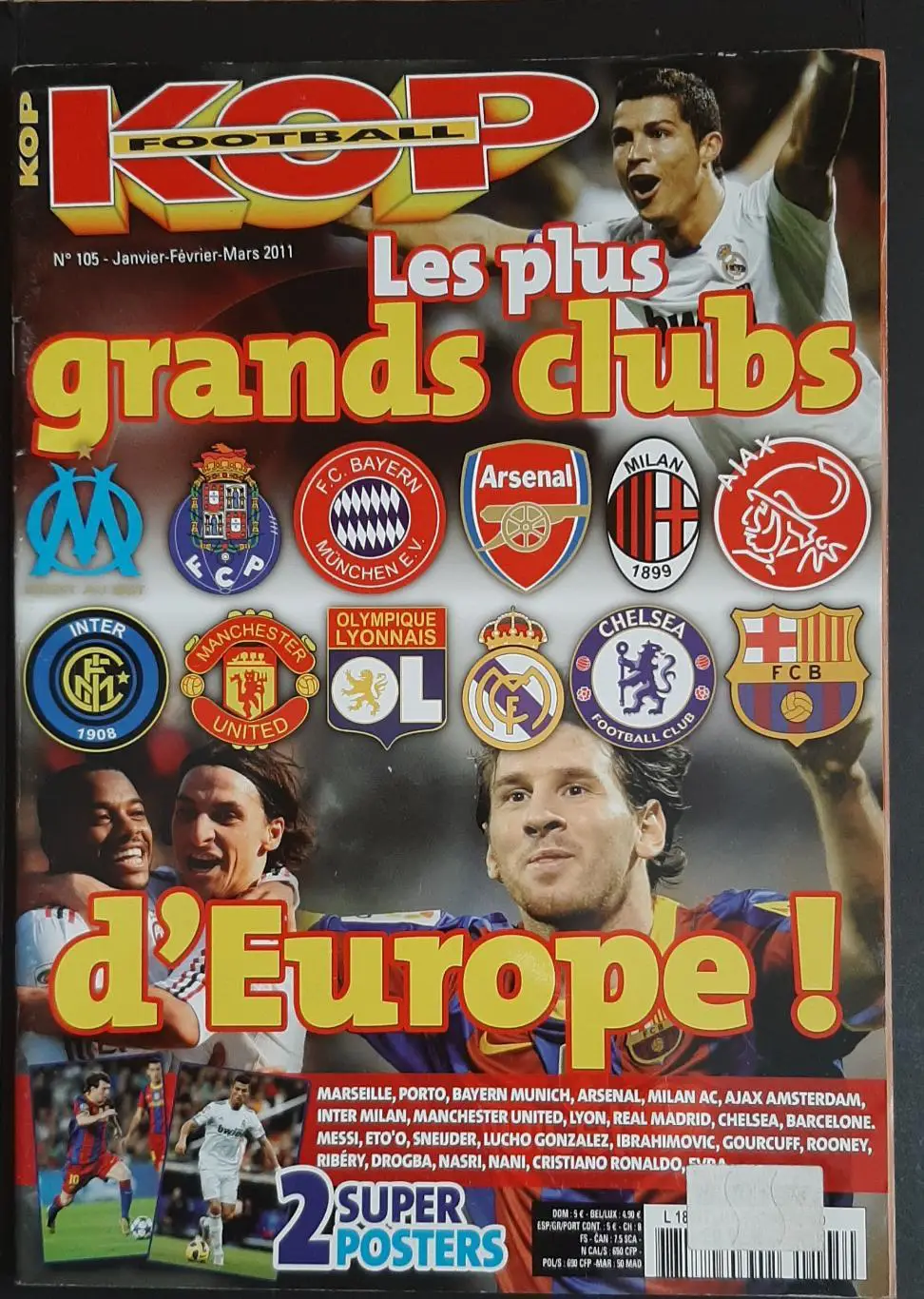 Kop Football #105 2011 Постер двосторонній Роналду - Мессі формат А2