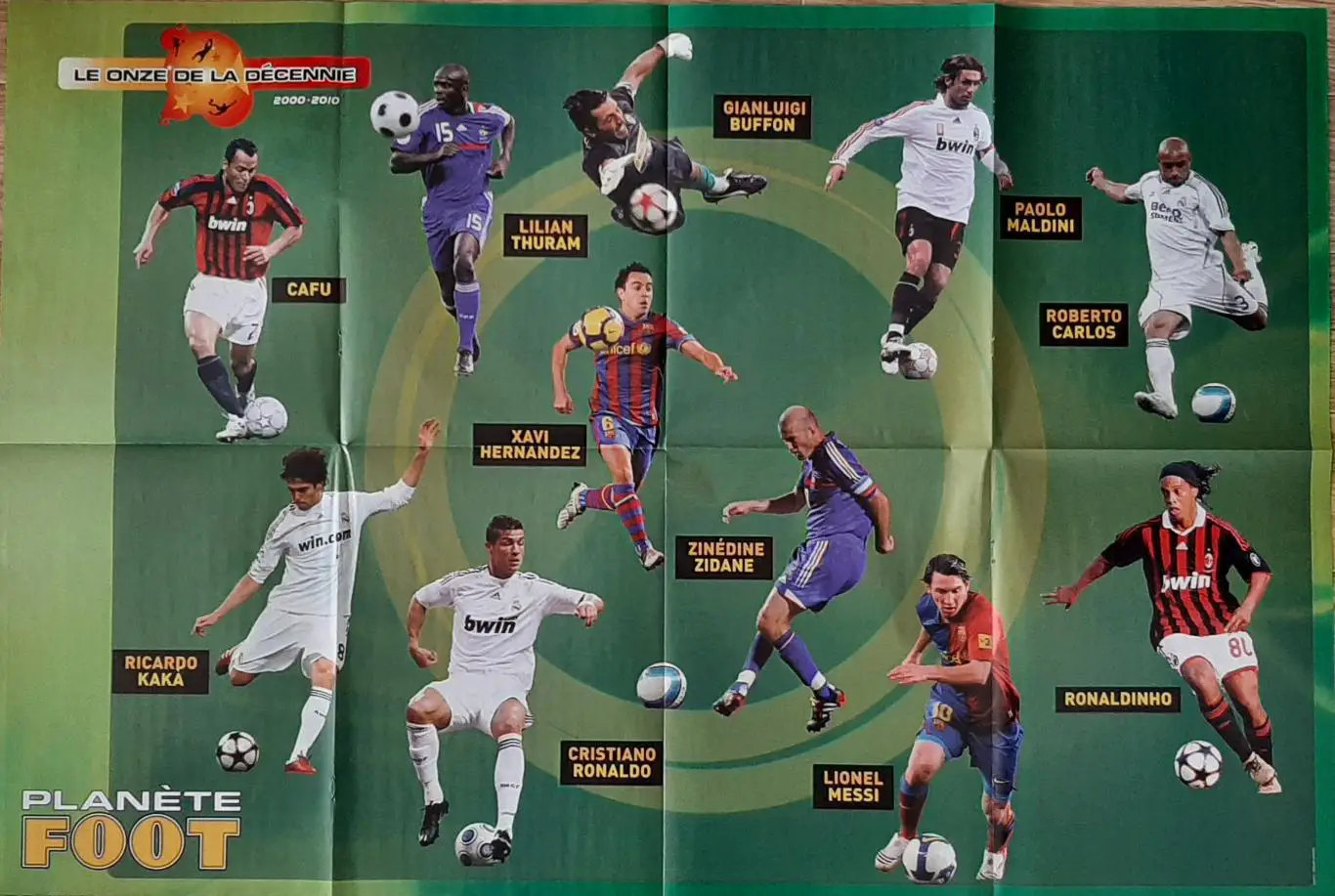 Журнал Planete foot 2010 Постер двосторонній Зідан та збірна десятиріччя 6