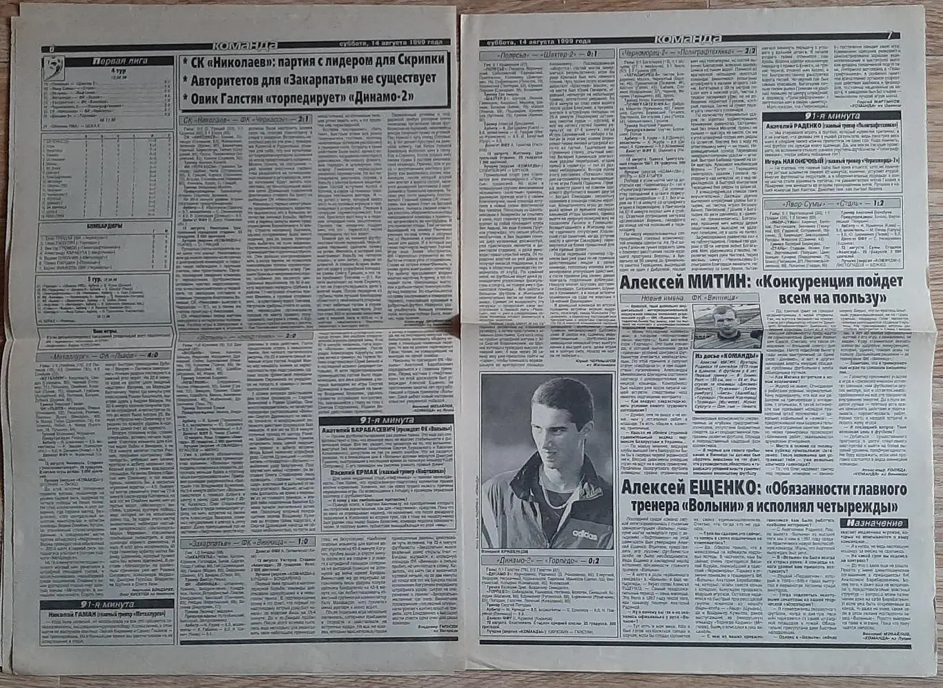 Команда #148 (14.08.1999) Кривбас - Шамкір; експертиза матчу Ольборг - Динамо К. 3