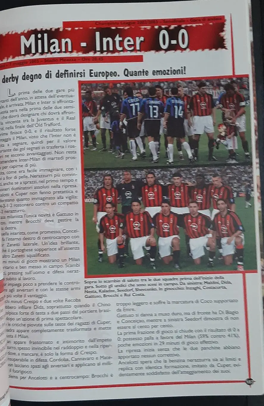 Milan/ Мілан Італія 2002/2003 Всі матчі сезону. Статистика,фото. 216 стр. 4