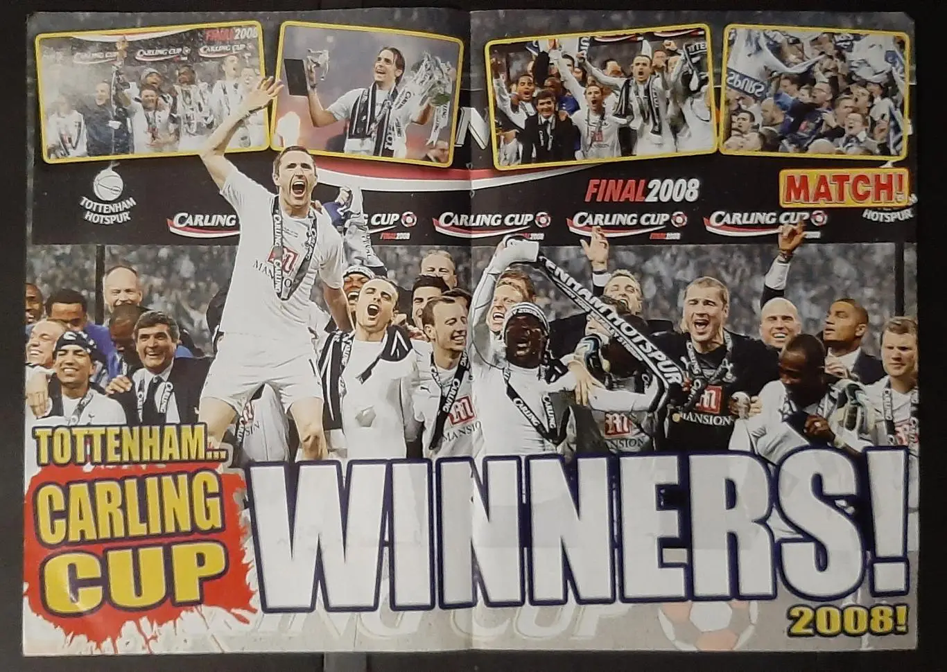 Постер Тоттенхем Англія володар Кубку Англійської ліги 2008 Match (формат А3)