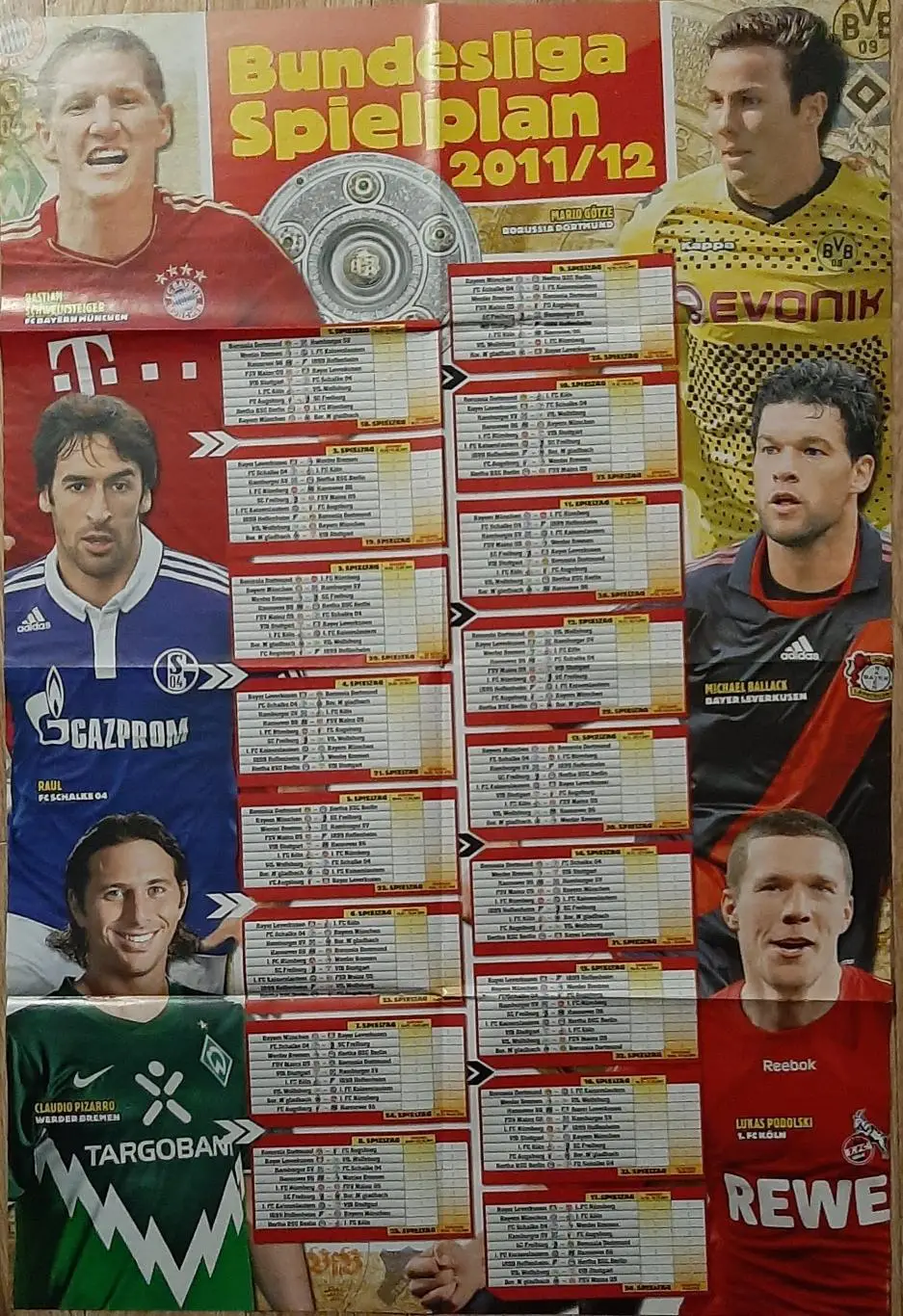 Постер двосторонній Світові зірки / календар бундесліги 2011/12 (формат А1) 1