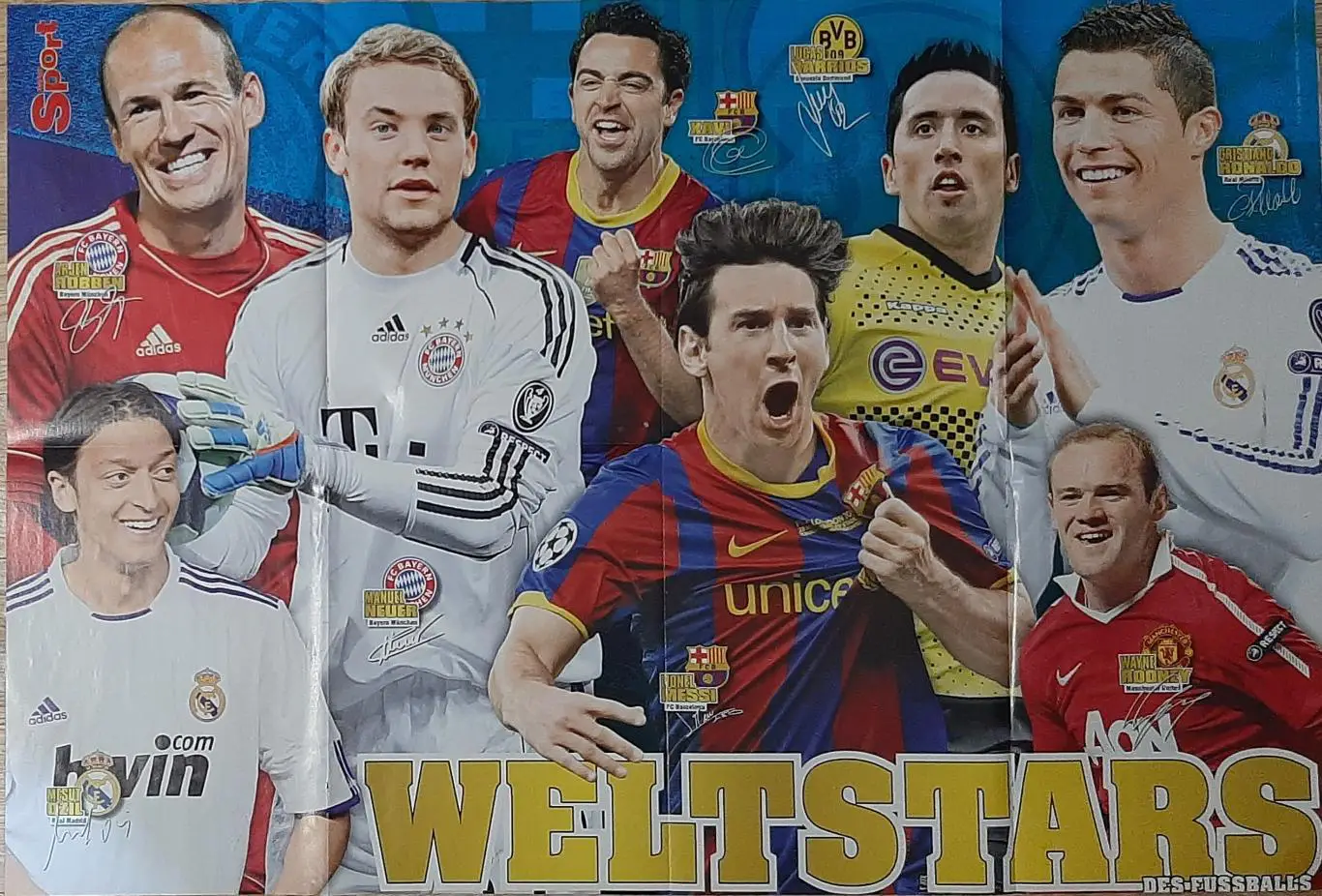 Постер двосторонній Світові зірки / календар бундесліги 2011/12 (формат А1)