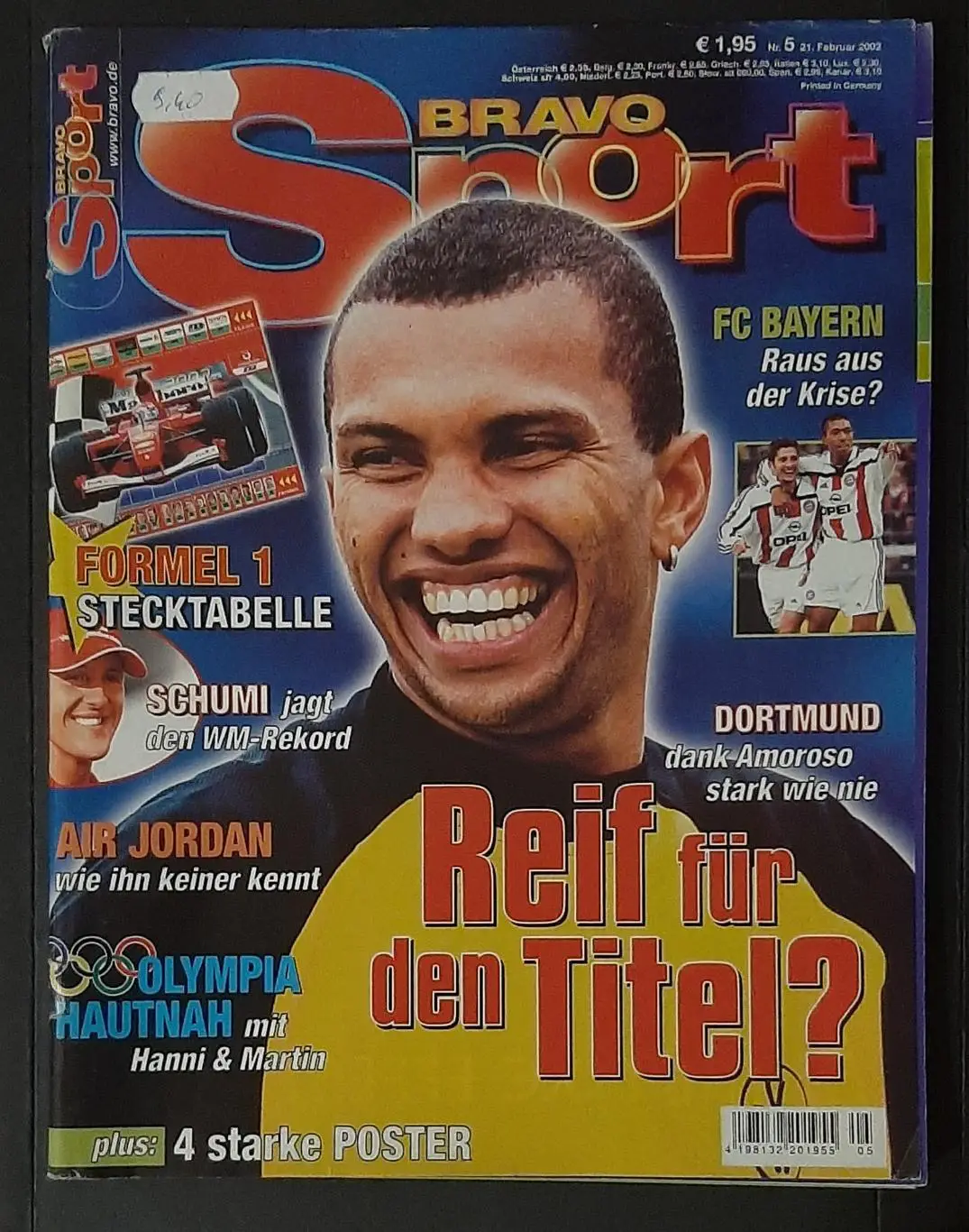 Журнал Bravo Sport #5 2002 Двосторонні постери Томмі Хаас/ Роналдо, скейт/Мпенза