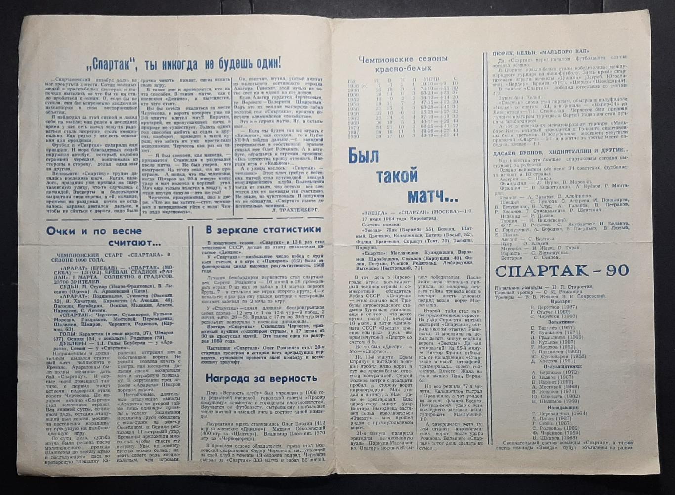 Зірка Кіровоград- Спартак Москва 26.03.1990 1