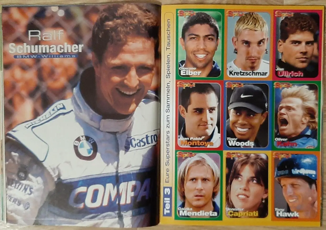 Журнал Bravo Sport 2001 Постер двосторонні Курнікова/ Остін; Зидан /Шумахери А3 5