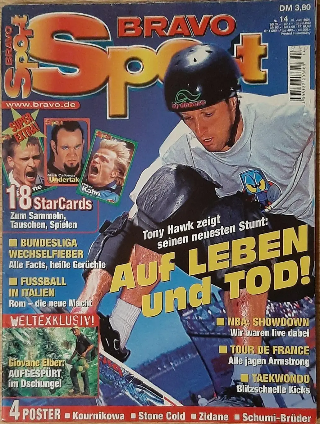 Журнал Bravo Sport 2001 Постер двосторонні Курнікова/ Остін; Зидан /Шумахери А3