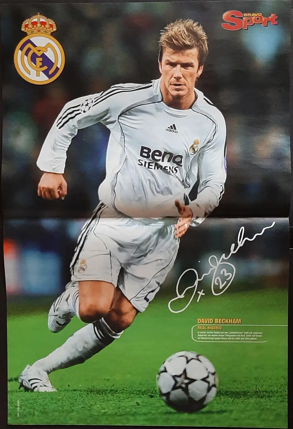 Постер двосторонній Роналду / Бекхем з журналу Bravo Sport 2007 1