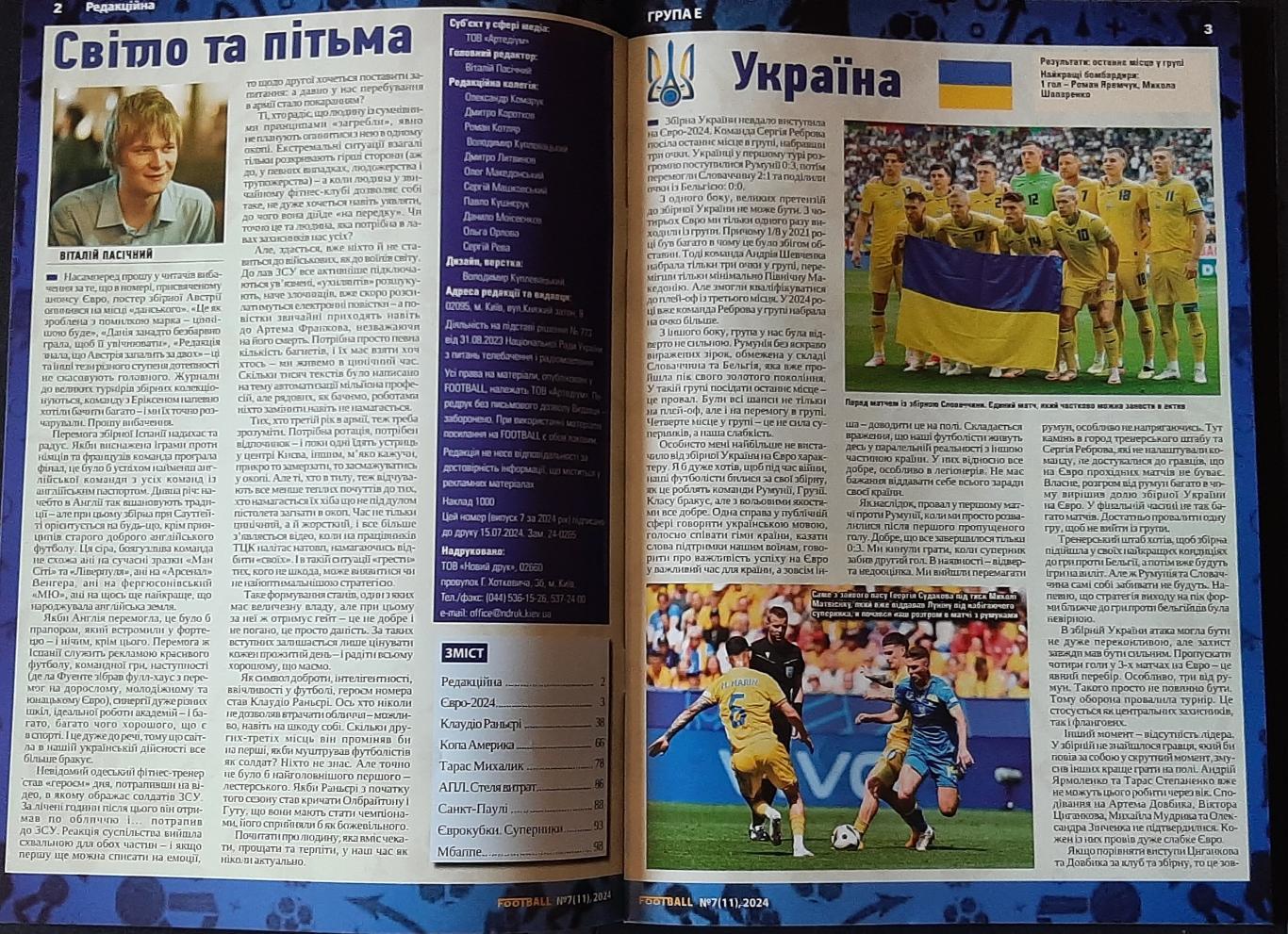 Журнал Football.ua #7 2024 Підсумки Чемпіонату Європи та Copa America 1