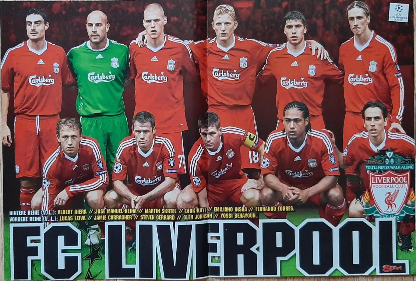 Постер двосторонній Ліверпуль / Петрич з журналу Bravo Sport 2009