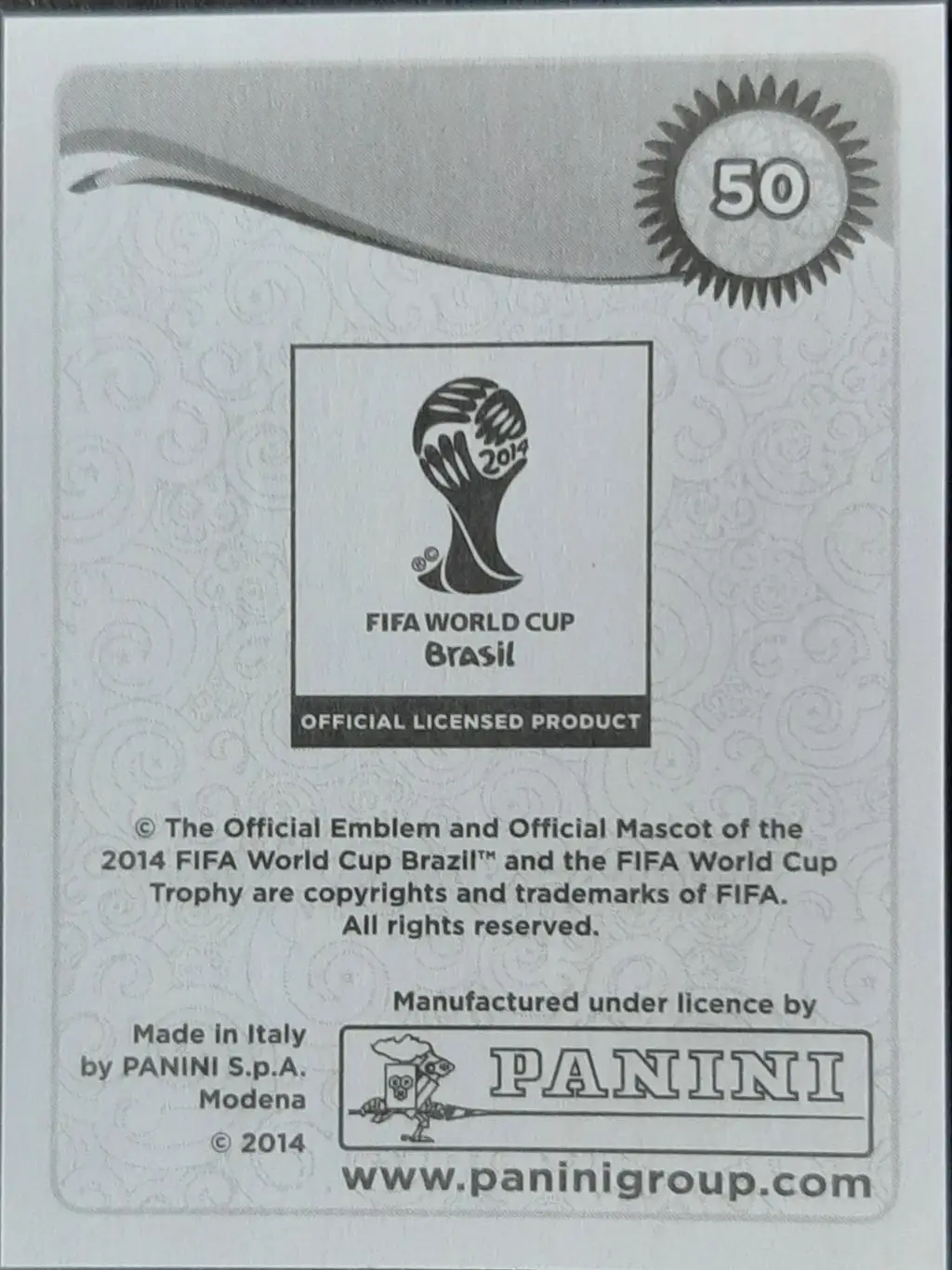 Наклейка Panini Fred #50 Brasil Чемпіонат світу 2014 1