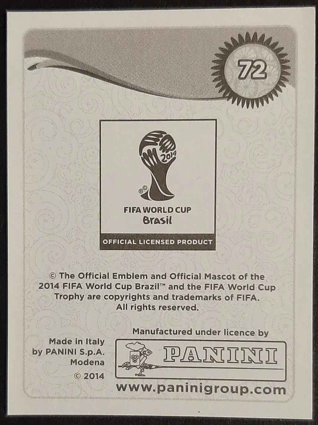 Наклейка Panini Jesus Corona #72 Mexico Чемпіонат світу 2014 1