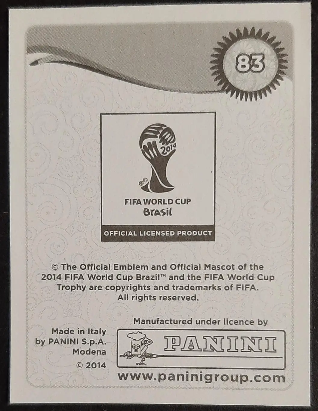 Наклейка Panini Giovani Dos Santos #83 Mexico Чемпіонат світу 2014 1