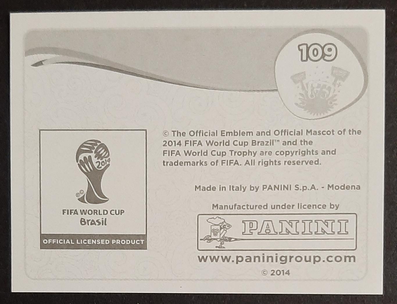 Наклейка Panini Espana / Іспанія #109 Чемпіонат світу 2014 1