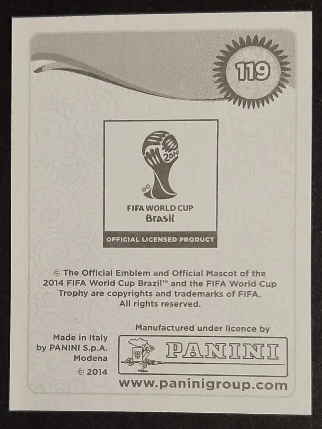 Наклейка Panini Andres Iniesta #118 Espana Чемпіонат світу 2014 1