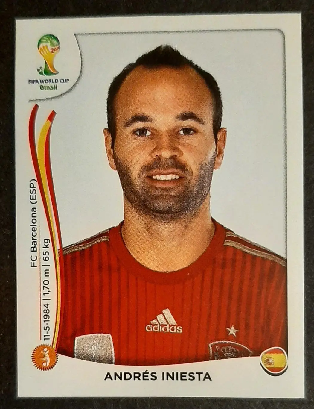 Наклейка Panini Andres Iniesta #118 Espana Чемпіонат світу 2014
