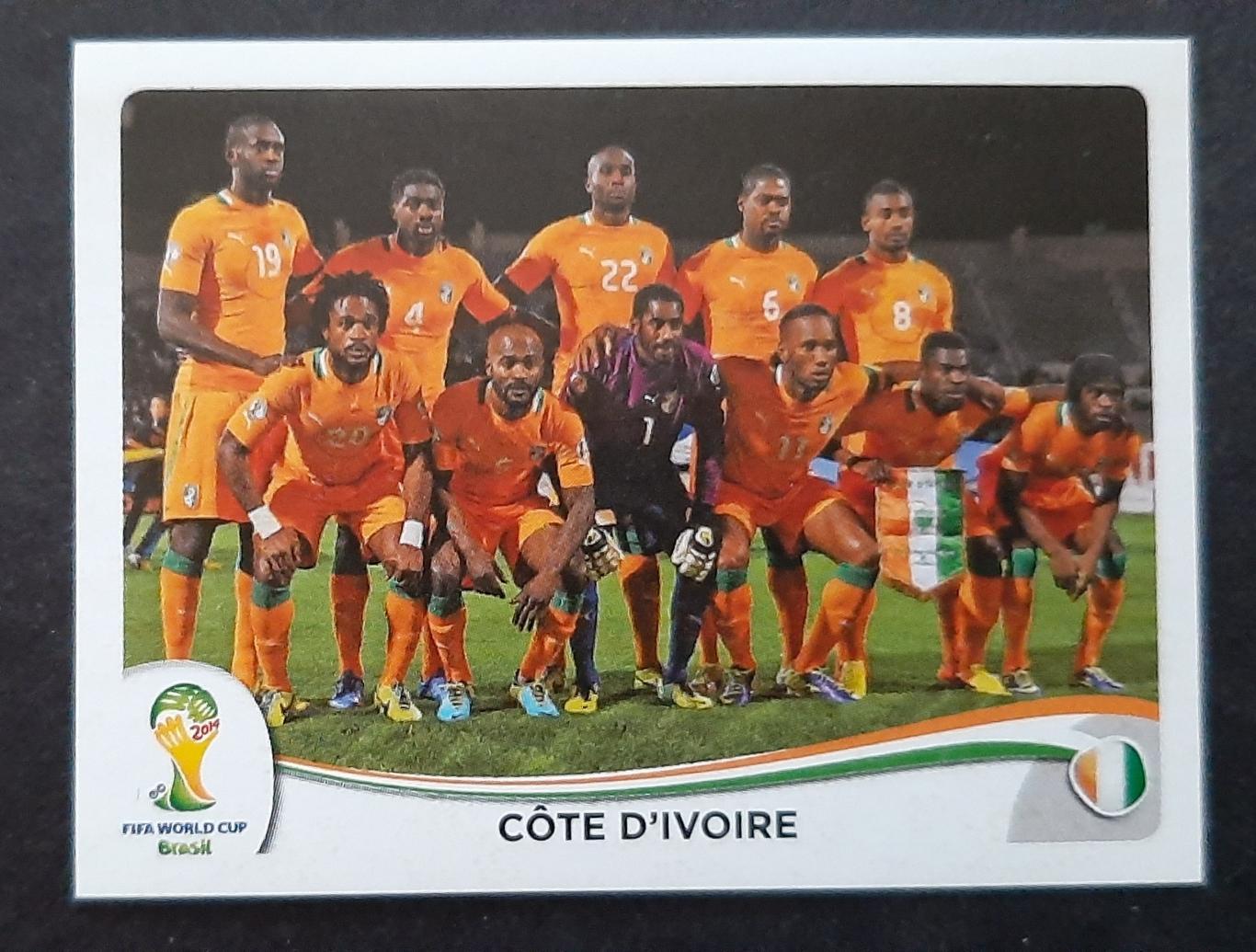 Наклейка Panini Cote D'ivoire / Кот - д'Івуар #223 FIFA World Cup 2014