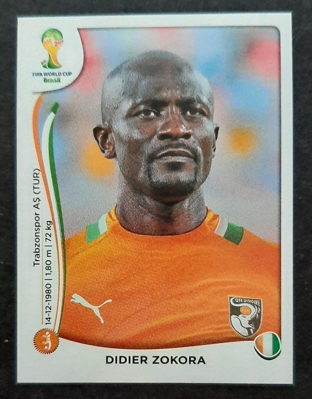 Наклейка Panini Didier Zokora #230 FIFA World Cup 2014