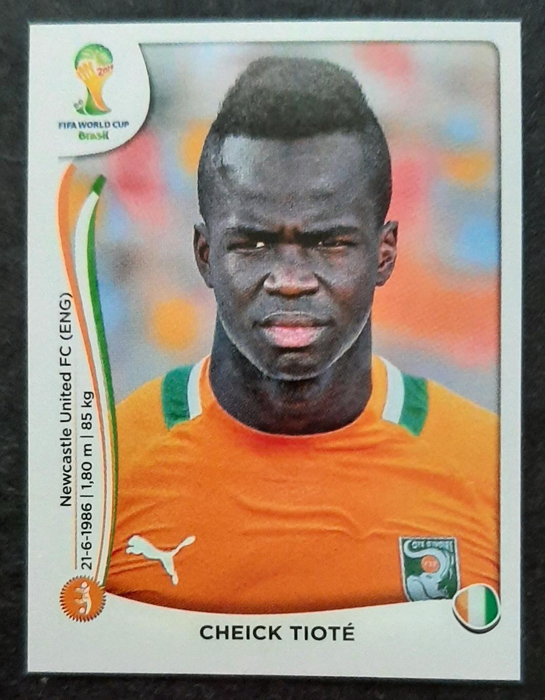 Наклейка Panini Cheick Tiote #232 FIFA World Cup 2014