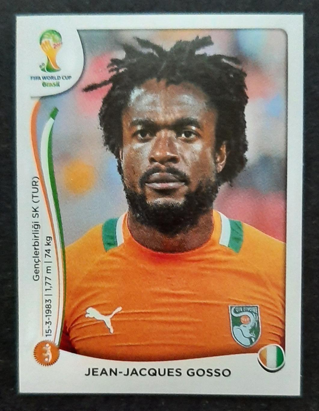 Наклейка Panini Jean-Jacques Gosso #233 FIFA World Cup 2014