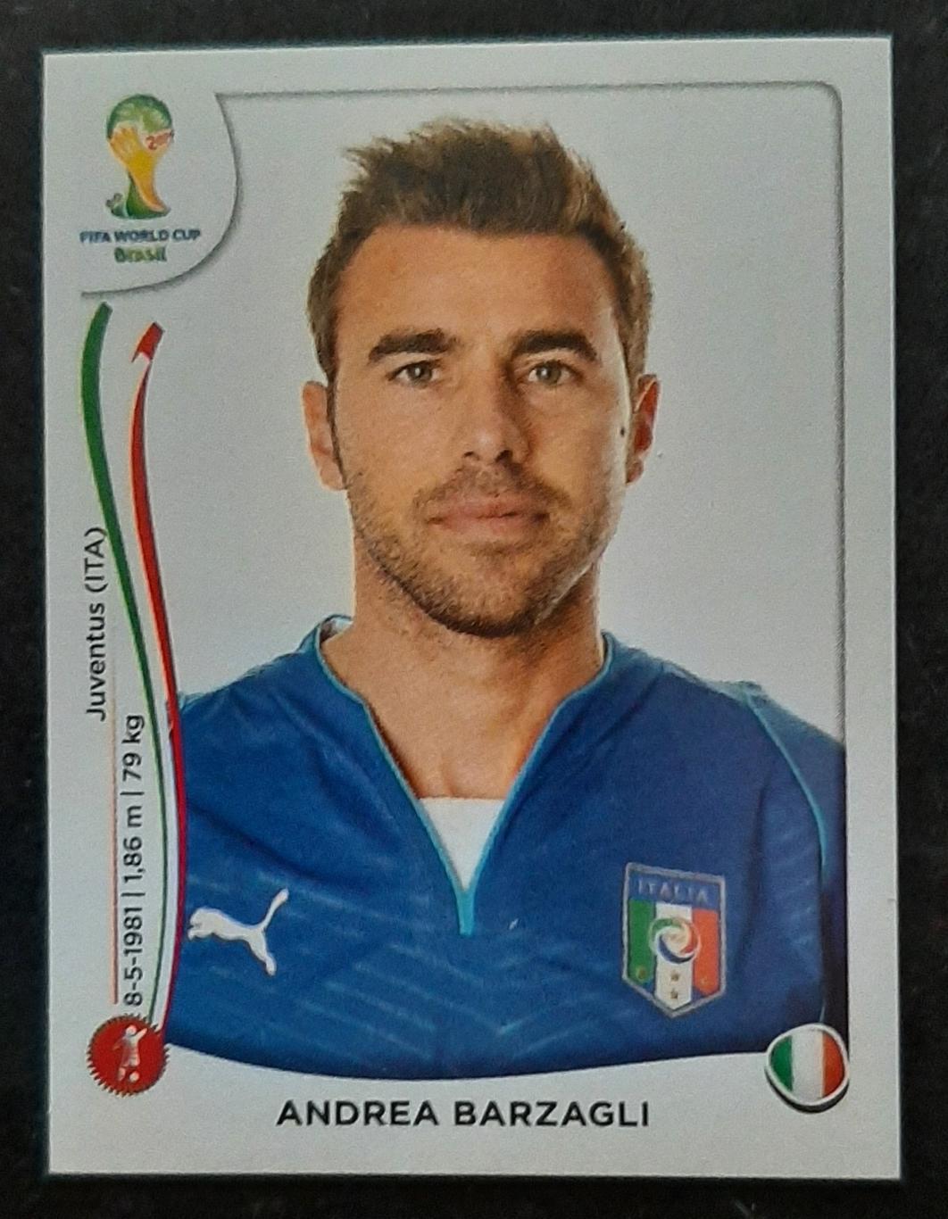 Наклейка Panini Andrea Barzagli #320 FIFA World Cup 2014