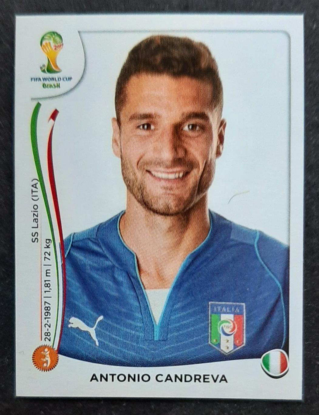 Наклейка Panini Antonio Candreva #331 FIFA World Cup 2014