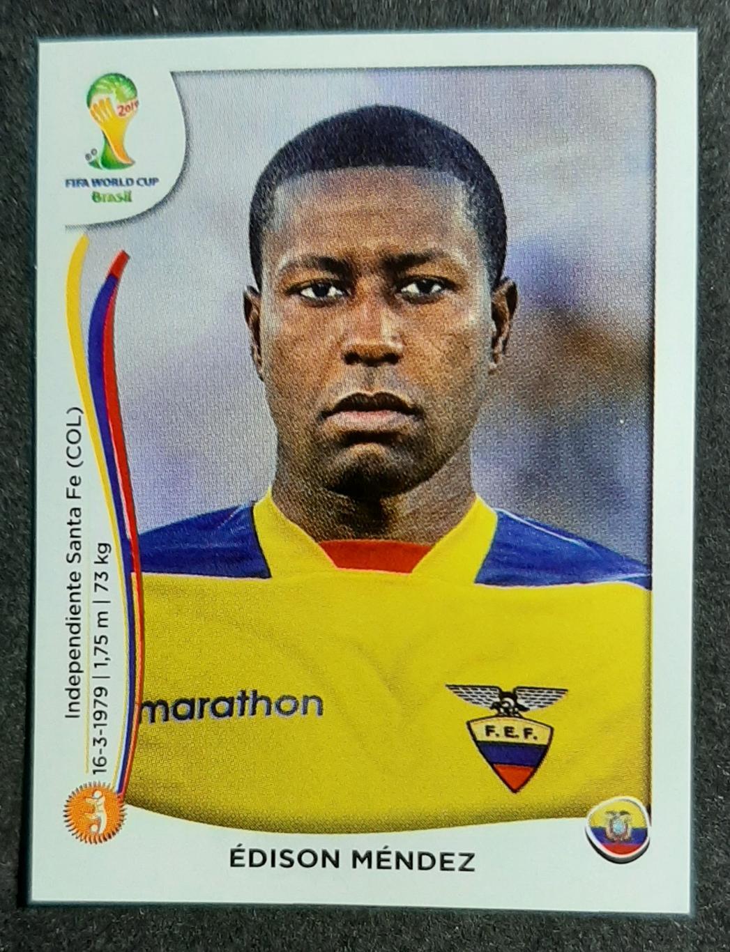 Наклейка Panini Edison Mendez #363 FIFA World Cup 2014