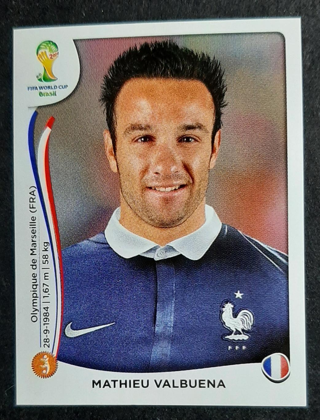 Наклейка Panini Mathieu Valbuena #387 FIFA World Cup 2014