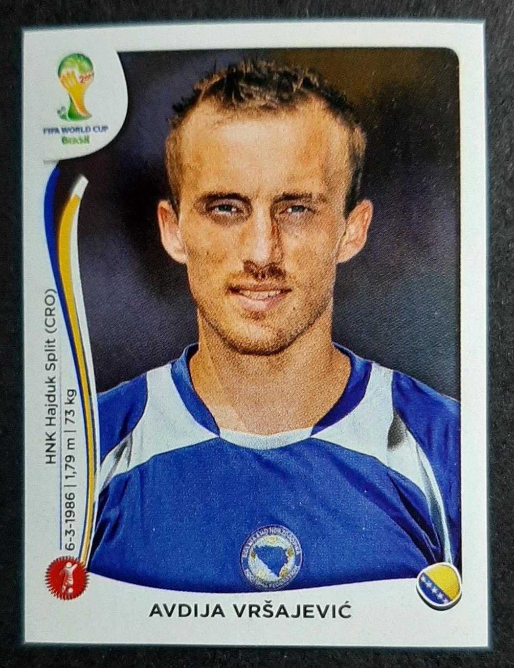 Наклейка Panini Avdija Vrsajevic #435 FIFA World Cup 2014