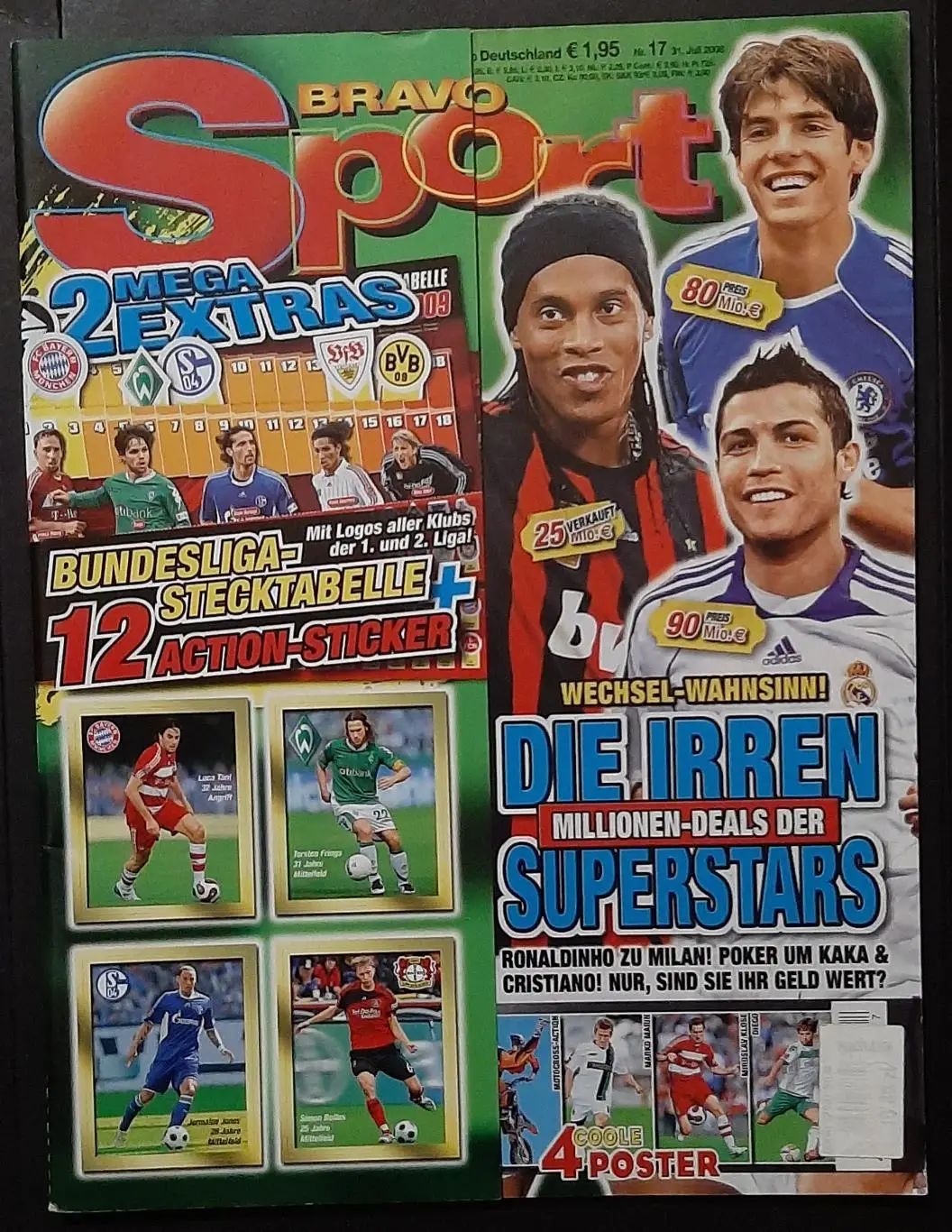 Журнал Bravo Sport 2008 постери двосторонні Клозе /мотокрос;Марін/Діего форматА3