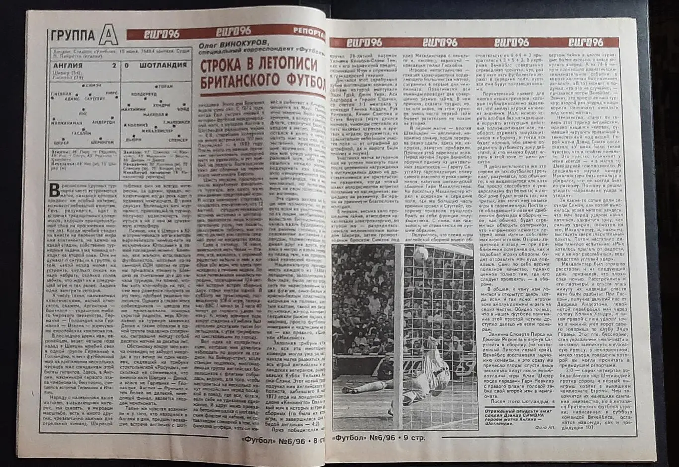 Футбол # 6 1996 ЄВРО EURO - 1996 2