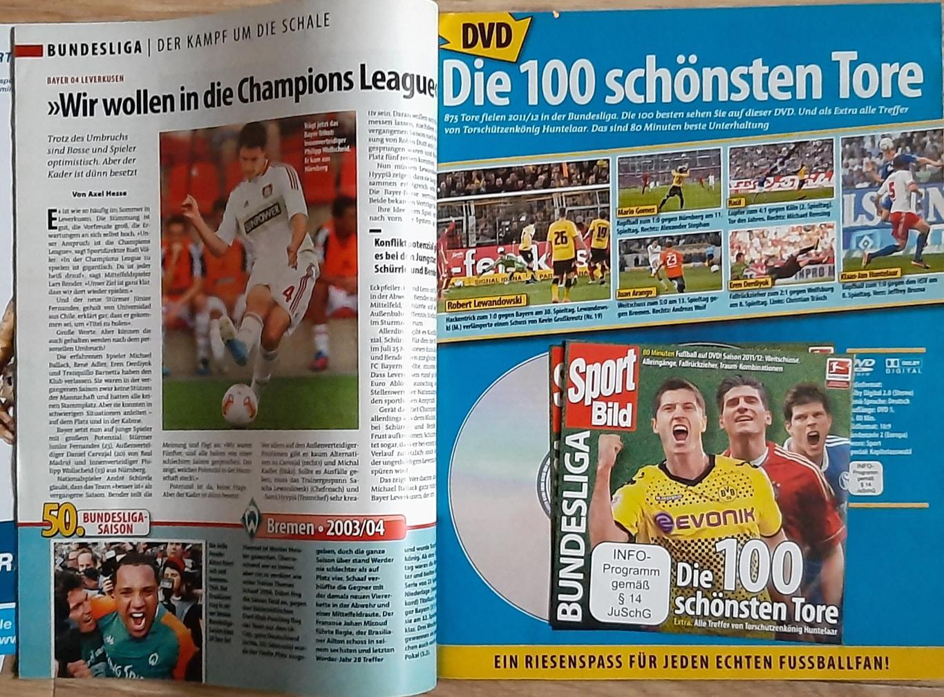 Журнал Sport Bild Бундесліга 2012 /2013 Представлення команд бундесліги 1,2. 1