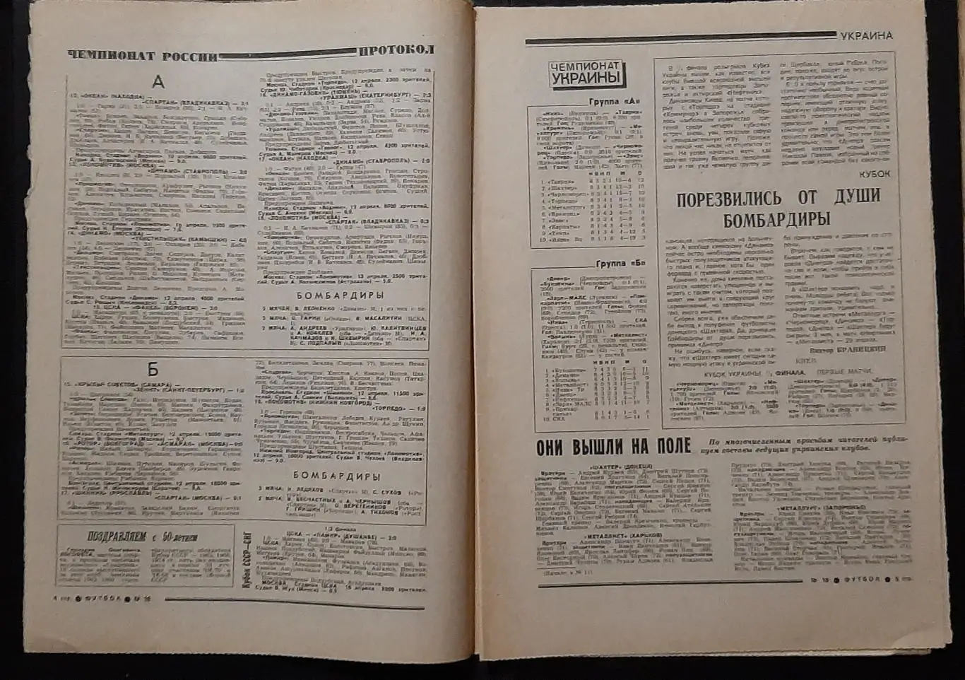 Футбол #16 (19.04.1992) Динамо Київ - Спарта Прага 2