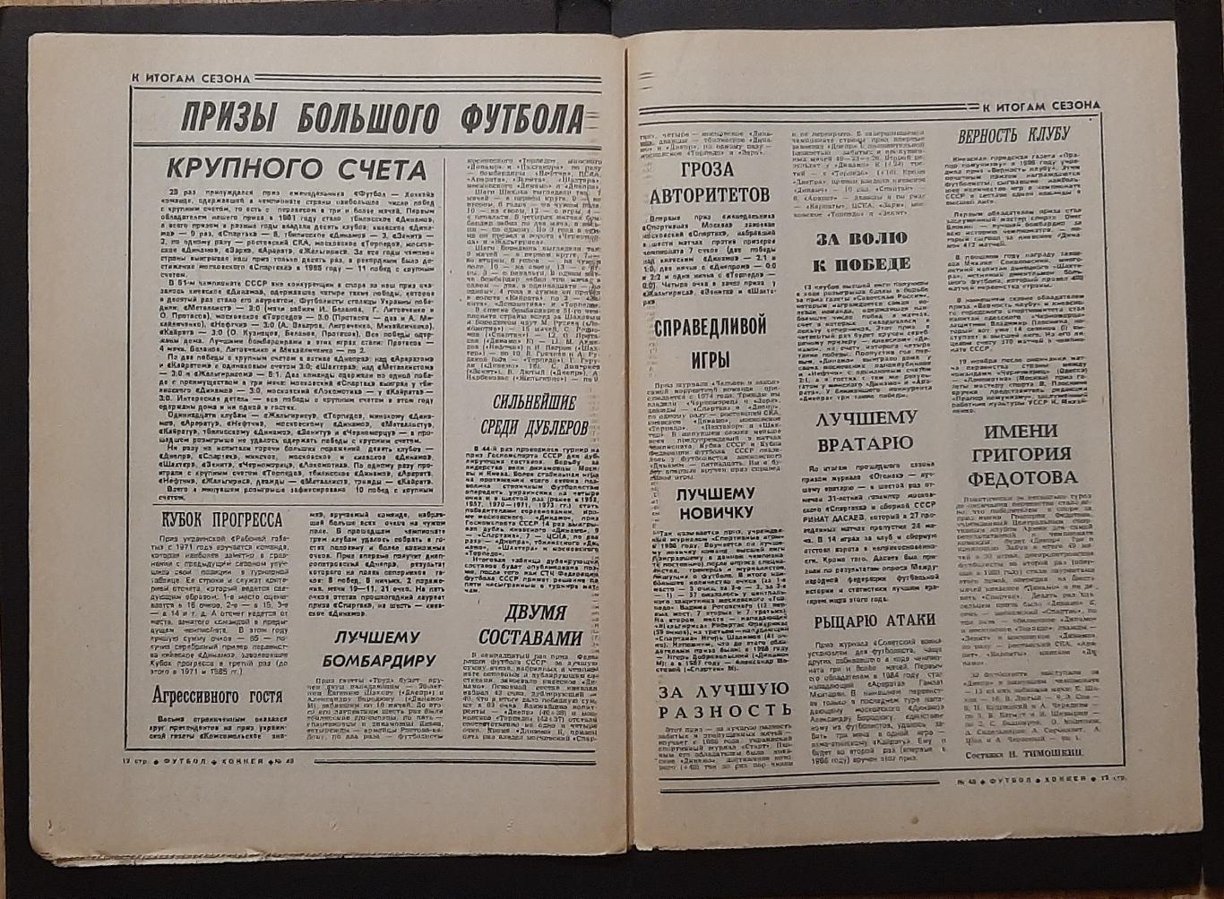 Футбол - Хоккей #48 1988 Сокіл Київ; Дніпро - капітан про товаришів 3