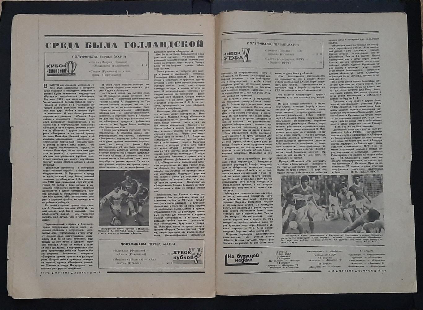 Футбол Хоккей #15 1988 Турнір чотирьох (Німеччина,СРСР,Швеція,Аргентина) 4