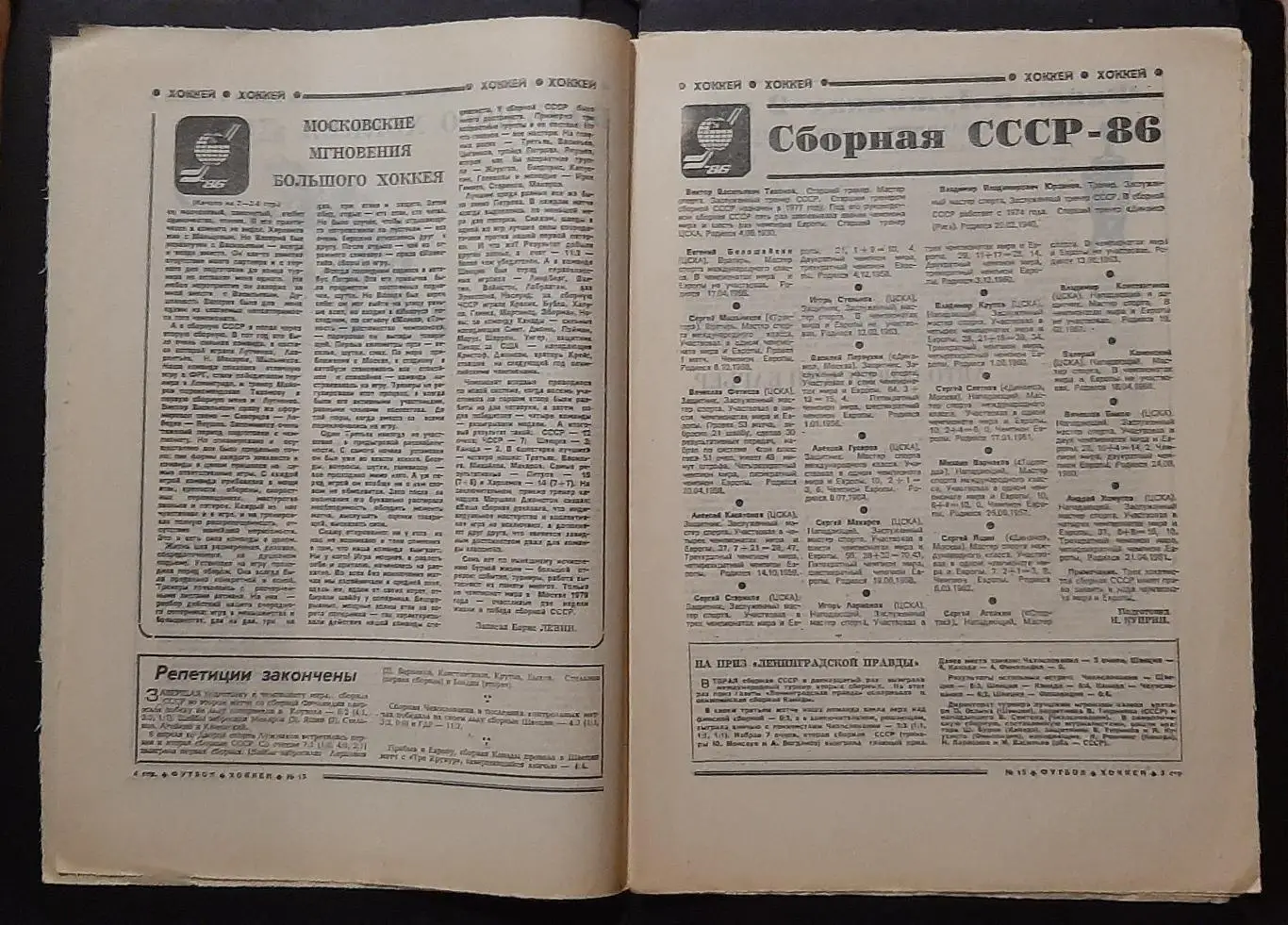 Футбол Хоккей #15 1986 2
