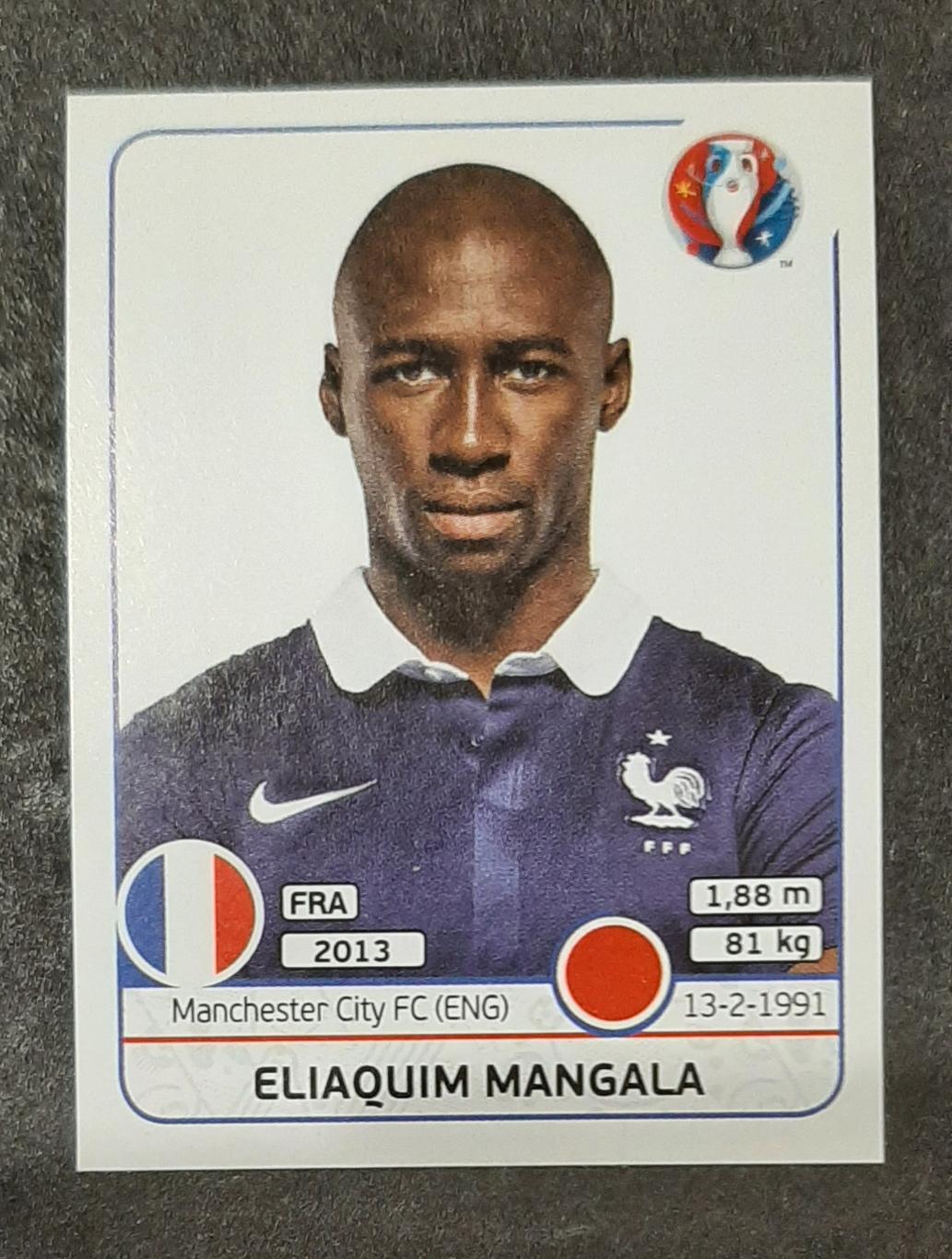 Наклейка Panini Mangala Франція #25 ЄВРО 2016