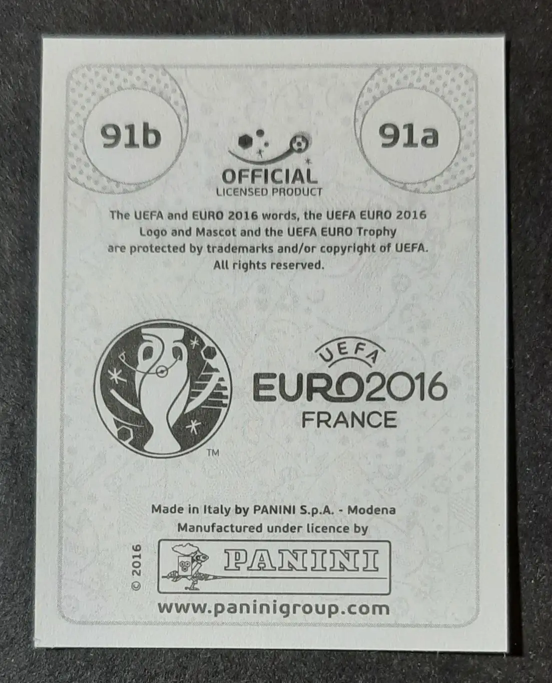 Наклейка Panini Djimsiti,Agolli Албанія #91а,b ЄВРО 2016 1